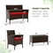 Costway 4 PCS Patio Furniture Set with Washable Cushions and Tempered Glass Coffee Table Beige/Black/Navy/Grey/Turquoise/Red/Blue/Orange